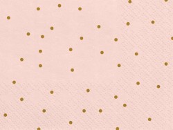 Serwetki Kropeczki, różowe 33x33cm 1op./20szt.