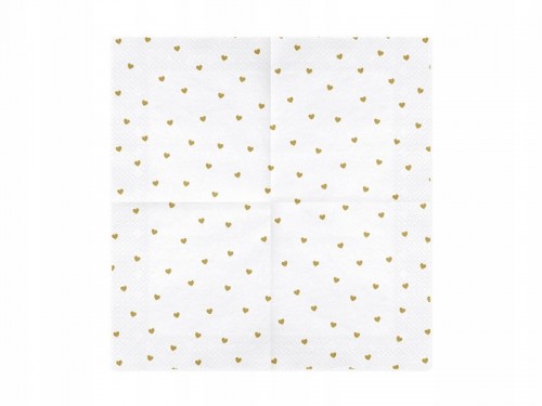Serwetki Serca, biały 33x33cm 1op./20szt.