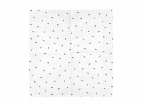 Serwetki Serca, biały 33x33cm 1op./20szt.