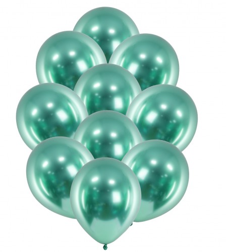 Balony chromowane w kolorze zielonym 50 szt