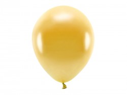 Balony Eco metalizowane 26 cm, złoty, 10 szt.